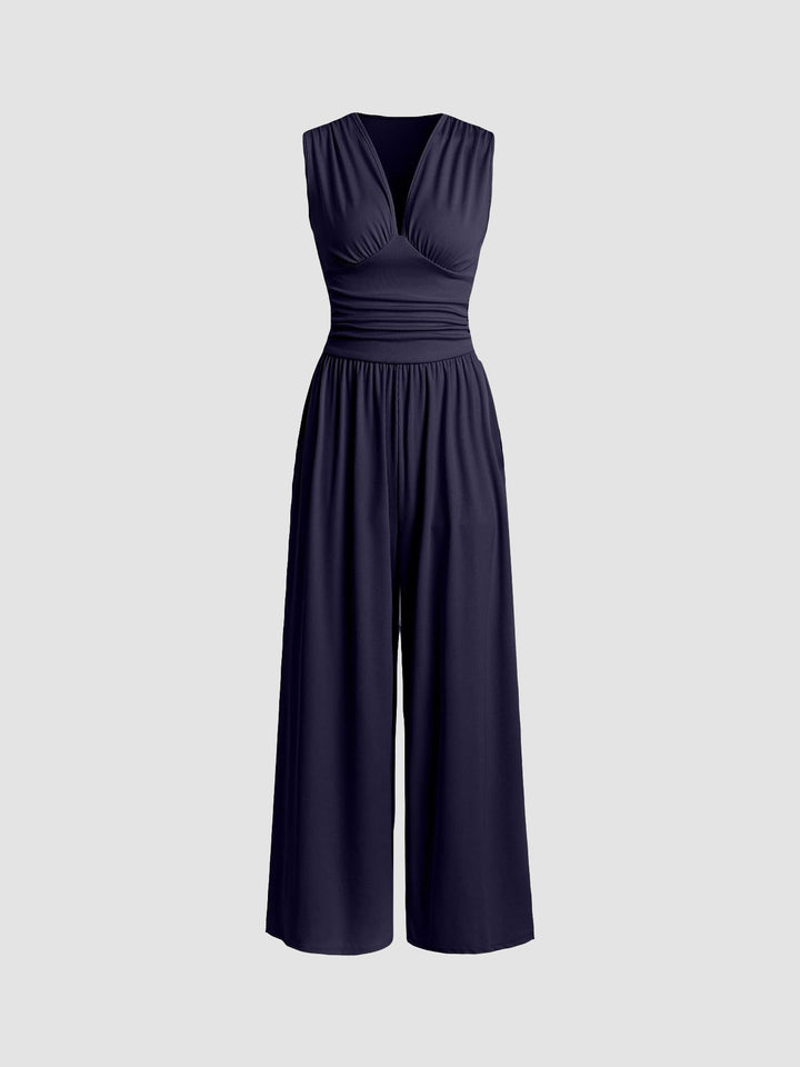 Vivian | Chic ärmlös jumpsuit med vida ben