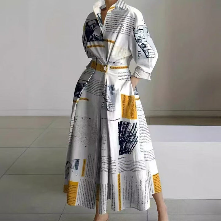 Alora | Elegant Front Wrap Collared Maxi Klänning