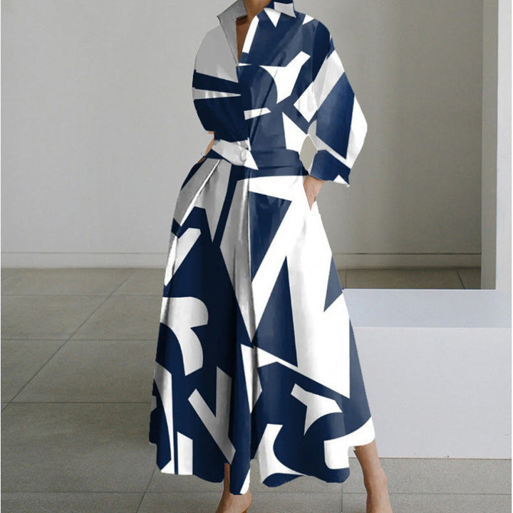 Alora | Elegant Front Wrap Collared Maxi Klänning