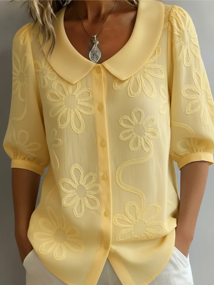 Alyssa | Stilren Broderad Blomblus