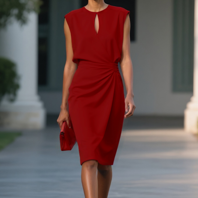 Laurena | Graciös Flödande Elegant Midi Klänning