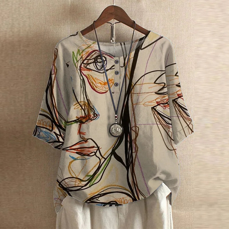 Raina | Avslappnad Retro-Inspirerad Blus