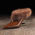 Beverly | Elegant Furry Pointed Heels