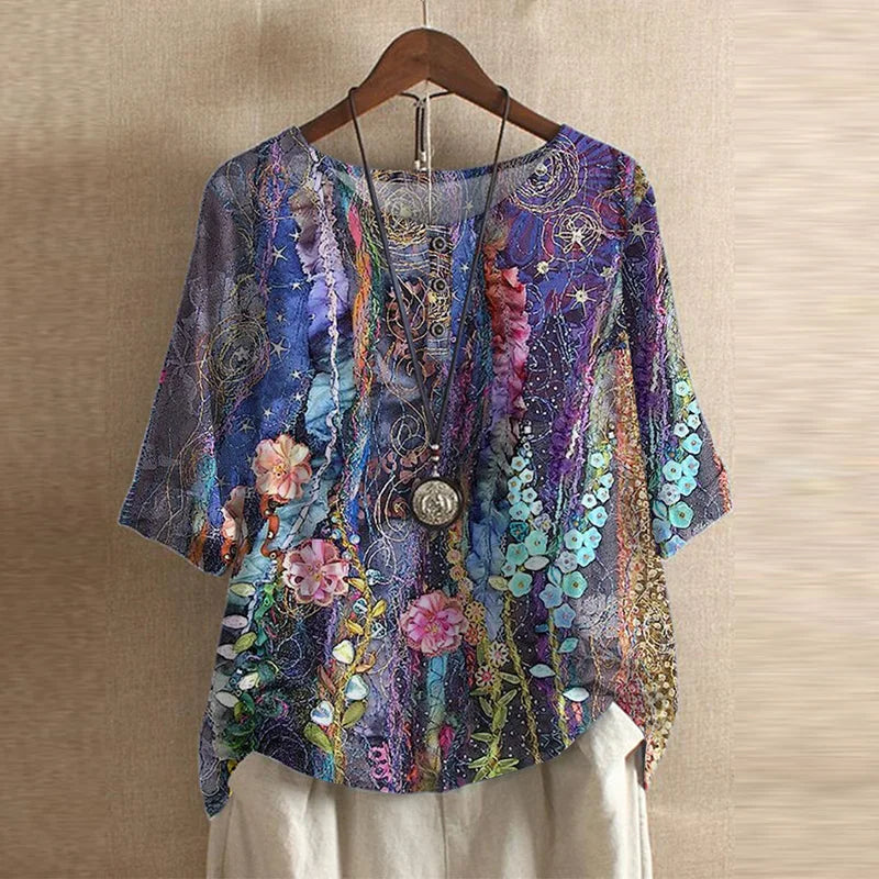 Raina | Avslappnad Retro-Inspirerad Blus