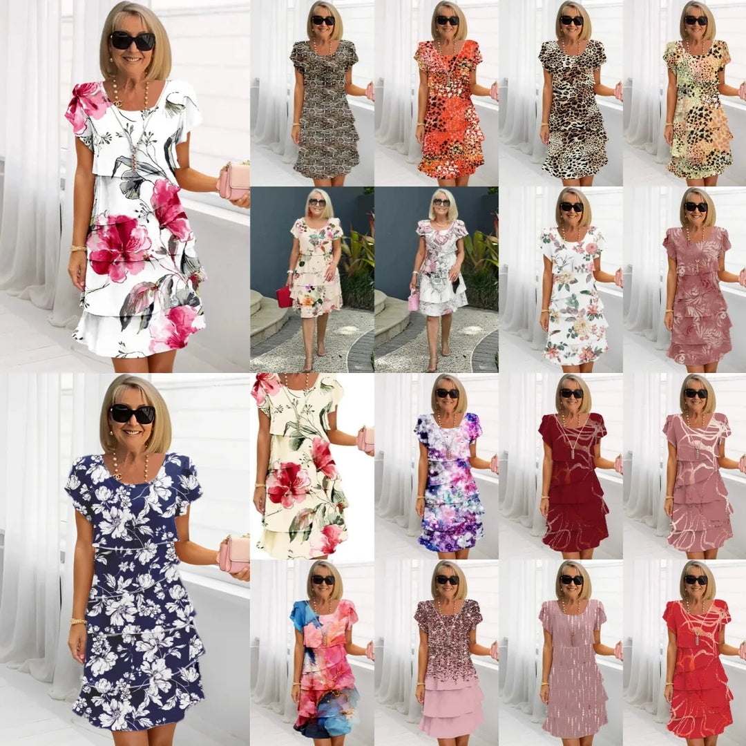 Rosie | Blommig Lagerpåfyllning Chiffon Klänning