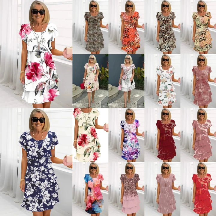 Rosie | Blommig Lagerpåfyllning Chiffon Klänning