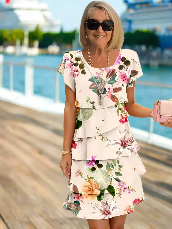 Rosie | Blommig Lagerpåfyllning Chiffon Klänning