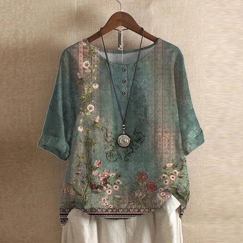 Raina | Avslappnad Retro-Inspirerad Blus