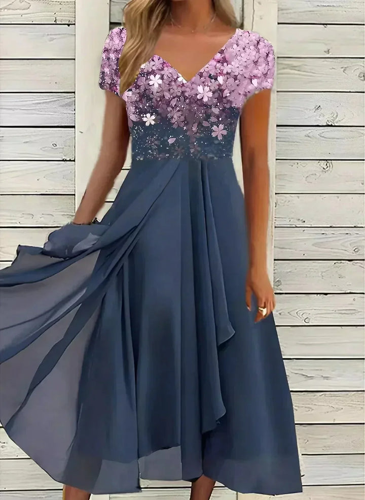 Ariella | Blommig bröllopskvällklänning