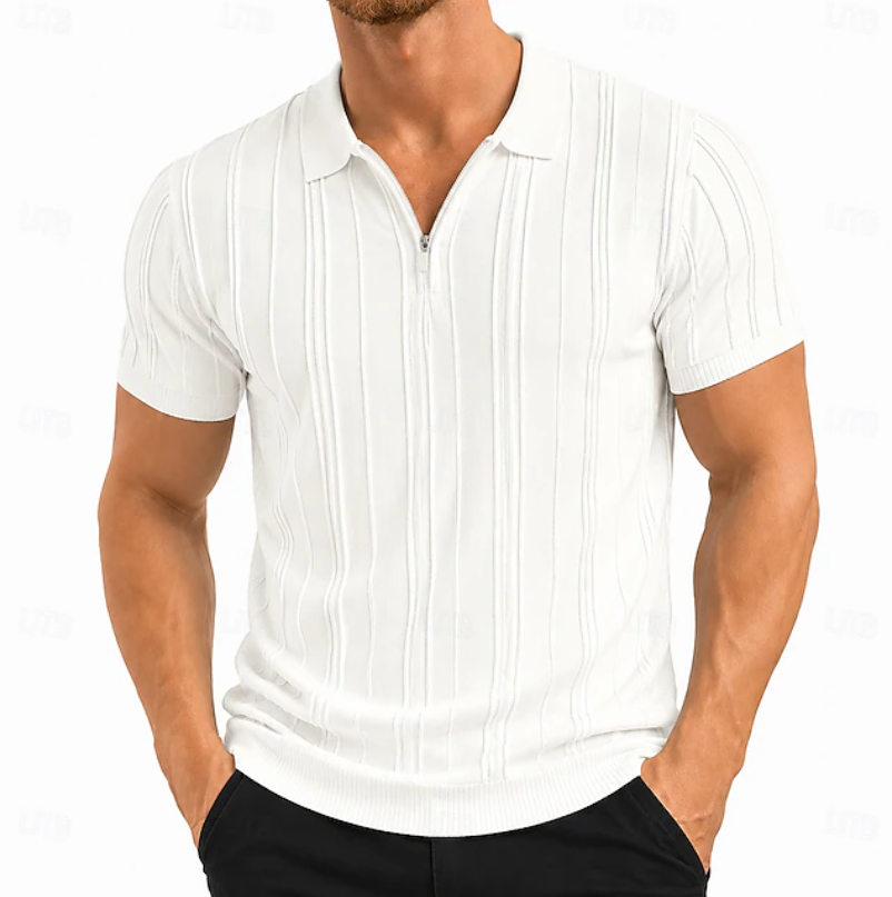 Warren | Texturerad Slim Fit Pikétröja
