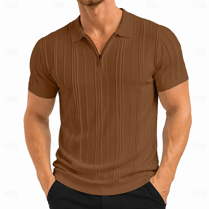 Warren | Texturerad Slim Fit Pikétröja