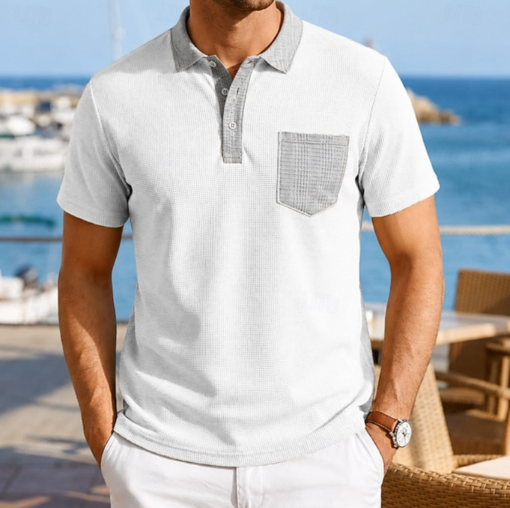 Harrison | Kontrastfärgad Pocket Polo Skjorta