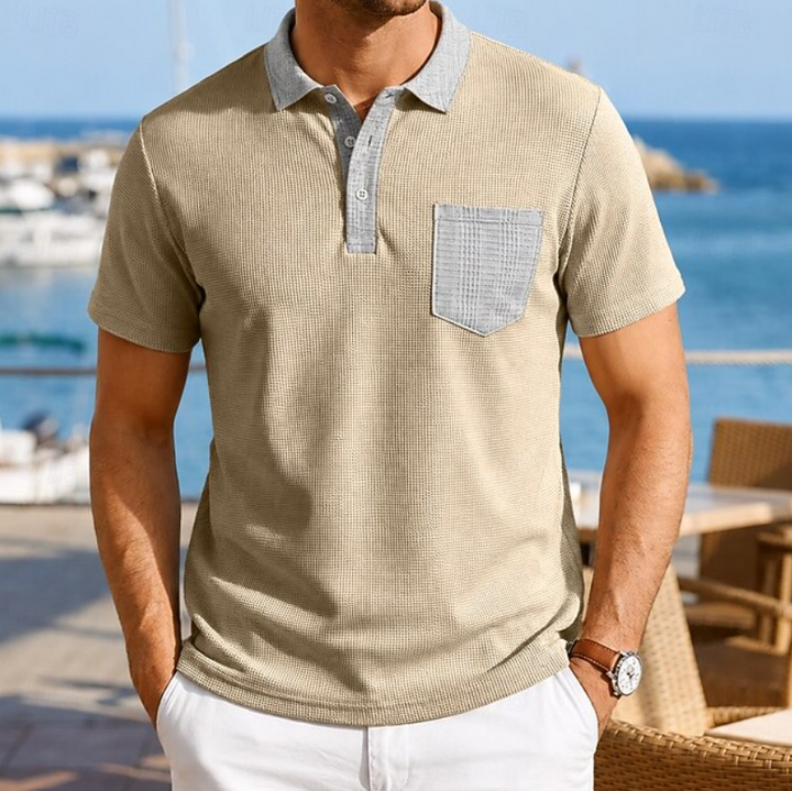 Harrison | Kontrastfärgad Pocket Polo Skjorta