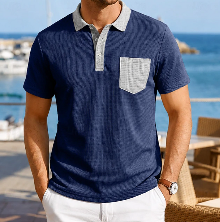 Harrison | Kontrastfärgad Pocket Polo Skjorta