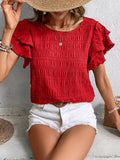 Annabel | Volangärmad Texturerad Blus