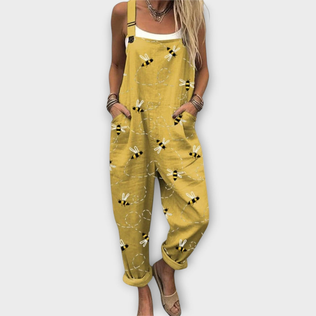Noelle | Retro Elegant Blommig Tryck Jumpsuit