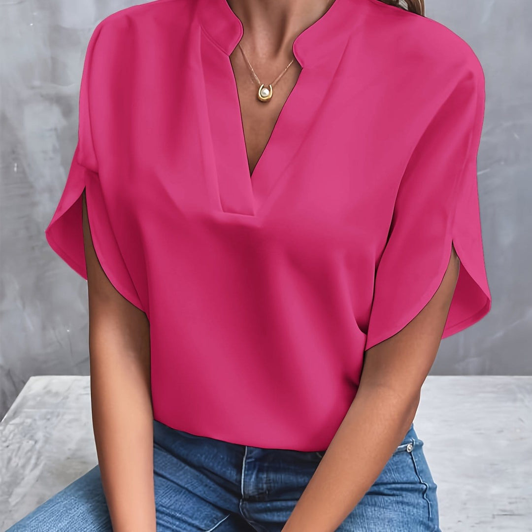 Nicole | Elegant Draped V-Neck Blouse