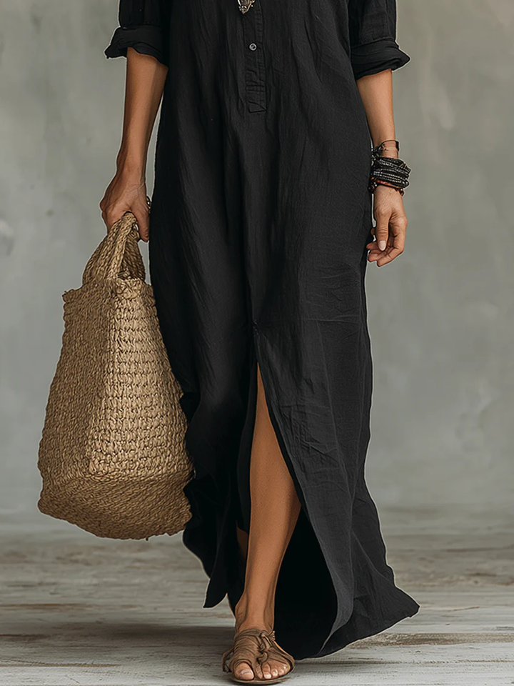 Shirley | Elegant Silhouette Smickrande Maxi Klänning