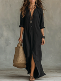 Shirley | Elegant Silhouette Smickrande Maxi Klänning