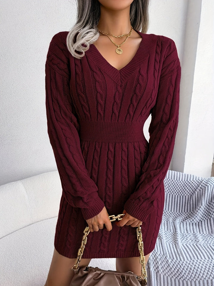 Felicity | Kabelstickad Peplum Klänning