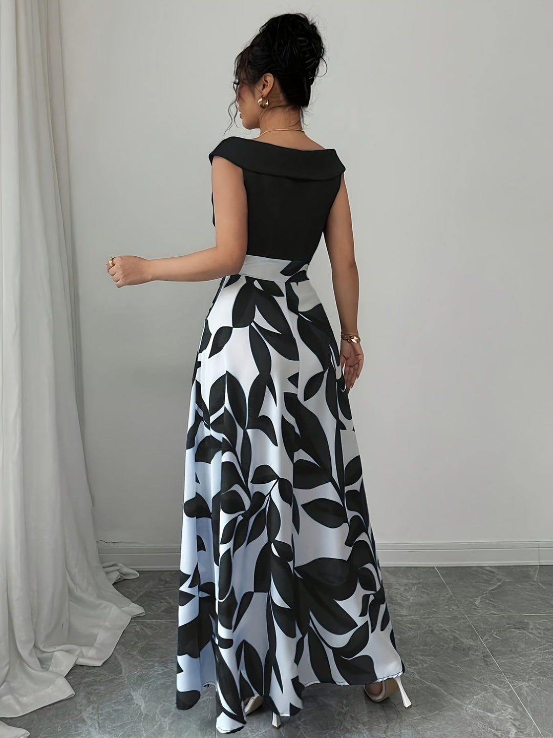 Gabriella | Blommig A-Linje Maxi Klänning