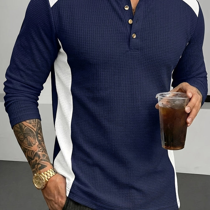 Curtis | Texturerad långärmad Henley