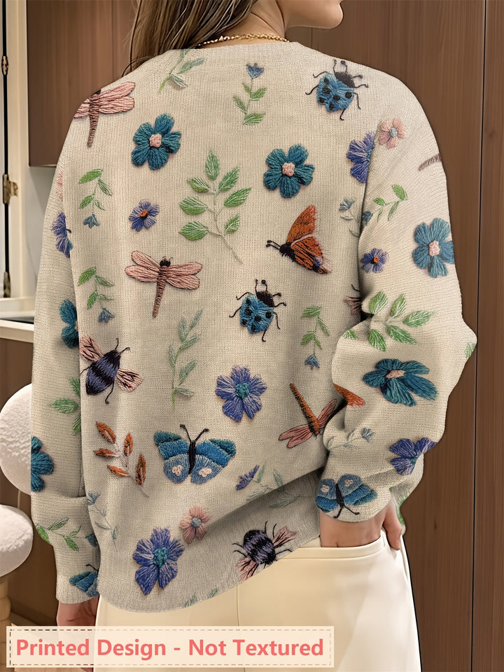 Elsie | Botanisk Tryck Crewneck Tröja