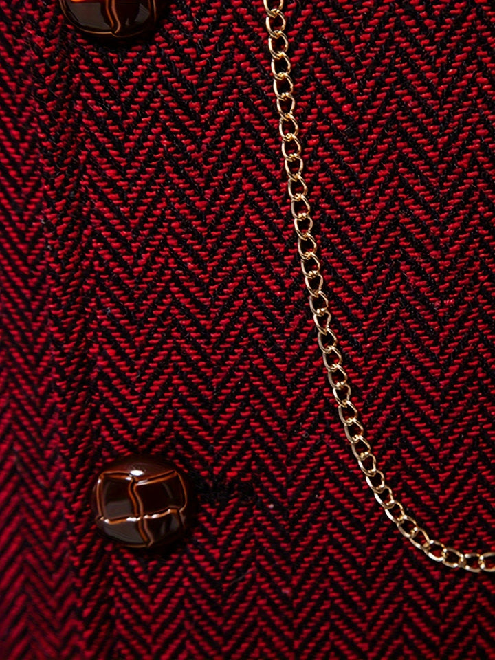 Edmund | Herringbone Enknäppt Väst