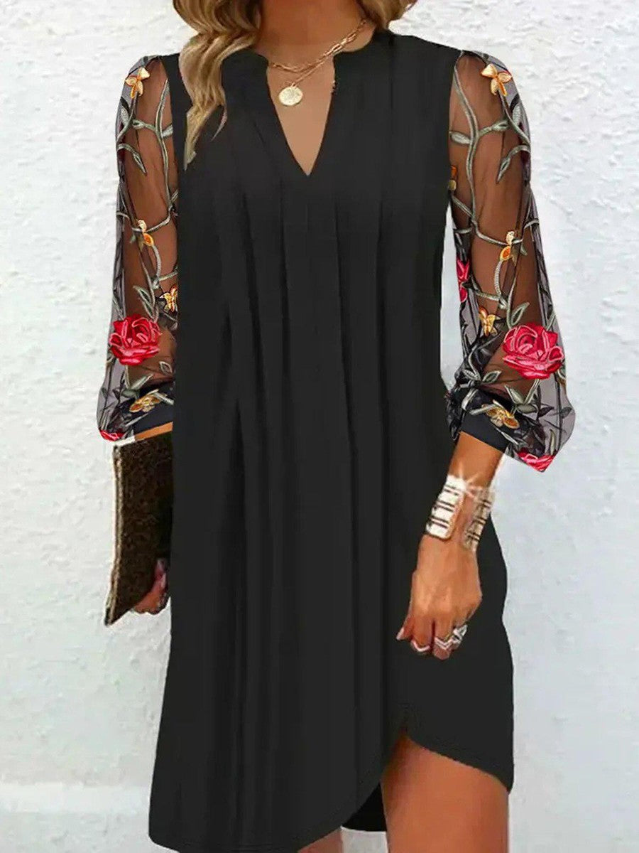 Camille | Elegant Blommig Ärmdress