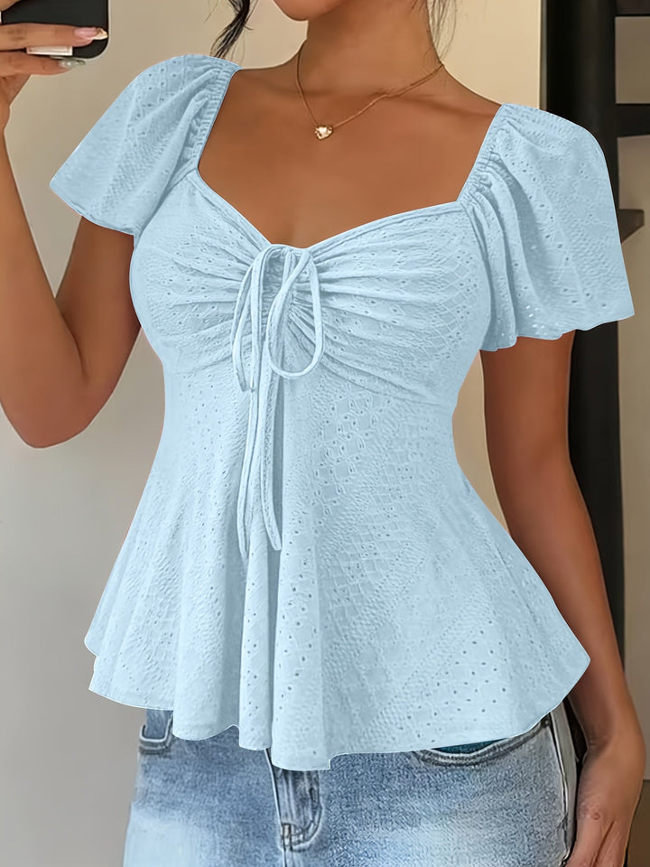 Josephine | Flutter-ärmad Peplum Topp