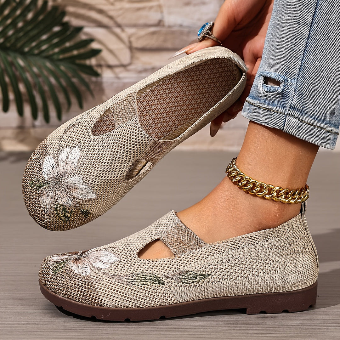 Marjorie | Broderade Slip-On Lågskor