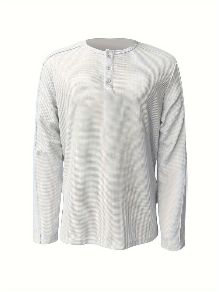 Carson | Texturerad långärmad Henley
