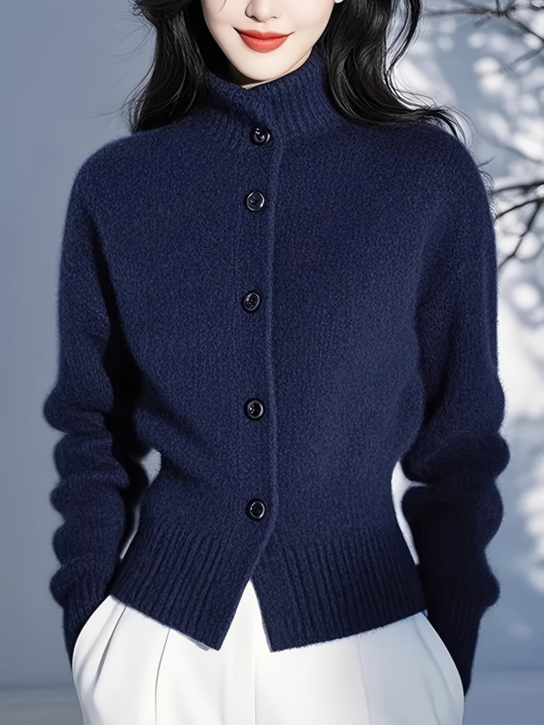 Margot | Höghalset Knap cardigan