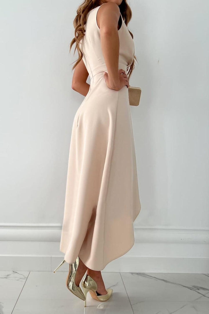 Isabella | Ärm-lös Wrap V-Hals Maxi Klänning