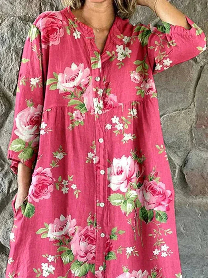 Maddie | Stilig Oversized Blomsterklänning