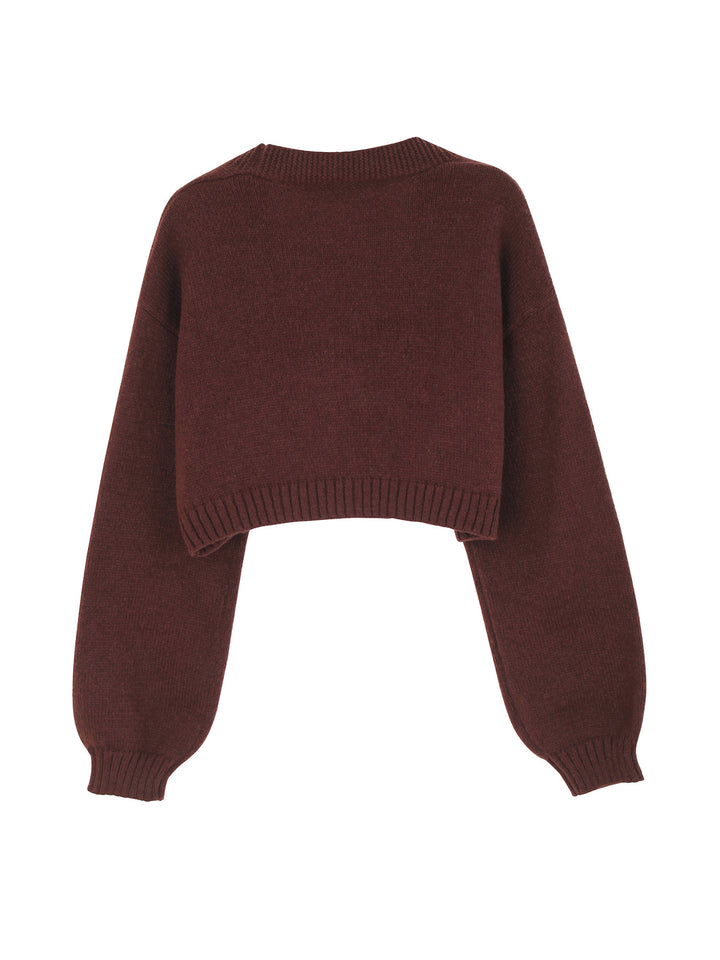 Stickad tröja med pepparkaksgubbe och V-ringning, S–XL