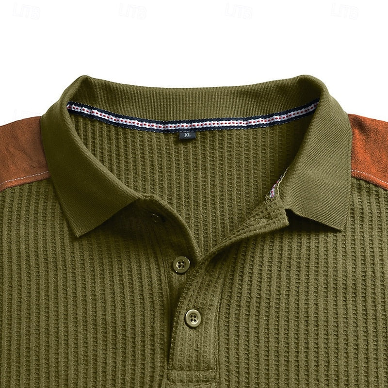 Bennett | Texturerad Färgblock Polo T-shirt