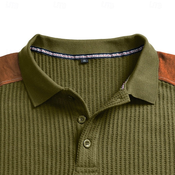 Bennett | Texturerad Färgblock Polo T-shirt
