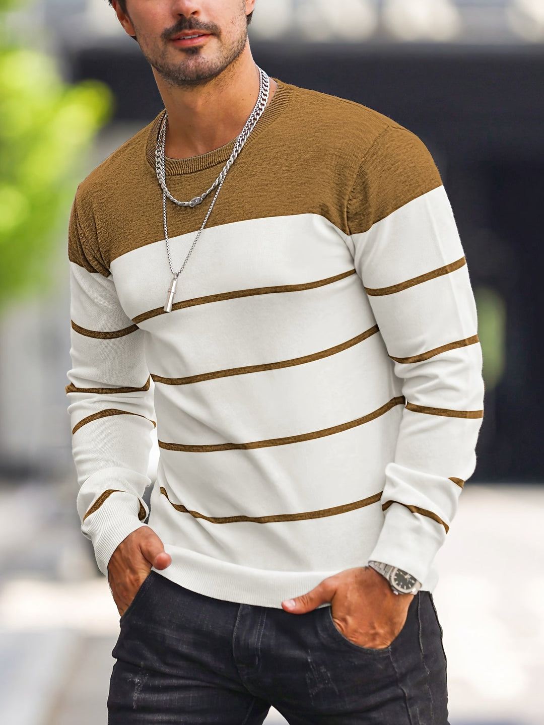 Henry | Randig Crew Neck Tröja