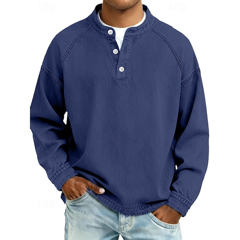 Colby | Vintage Tvättad Henley Skjorta