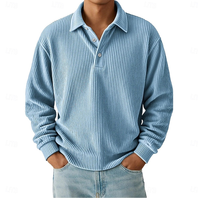 Wallace | Texturerad långärmad polo