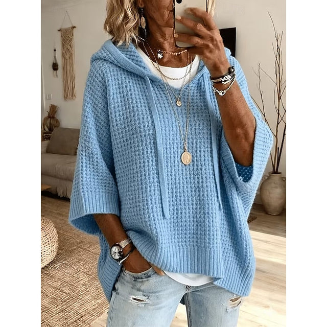 Carol | Avslappnad Waffle-Teksturerad Hoodie