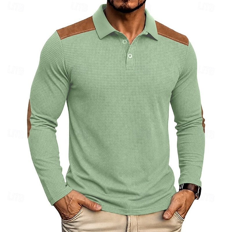 Bennett | Texturerad Färgblock Polo T-shirt