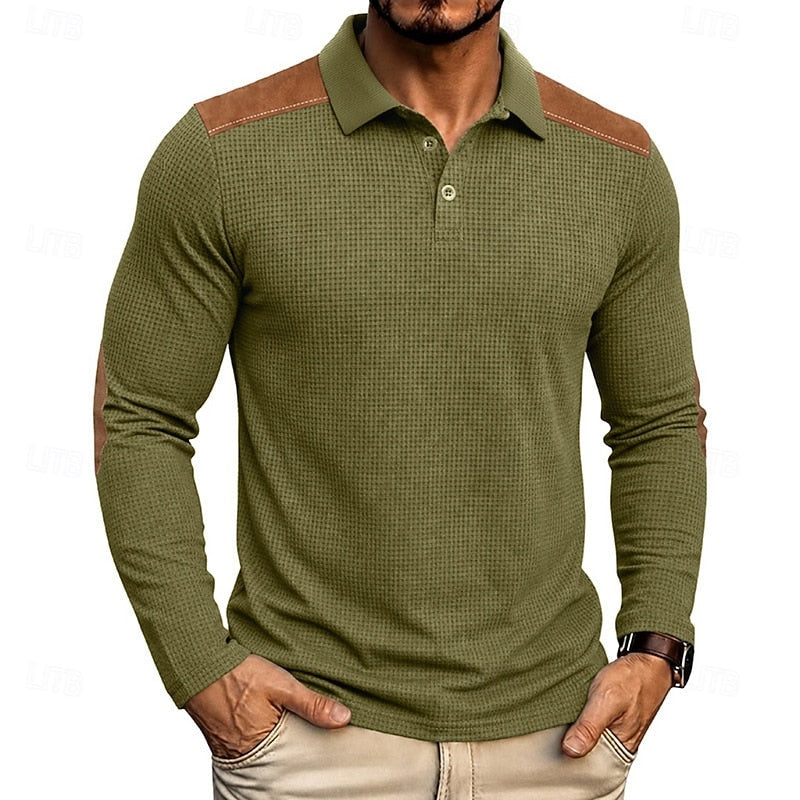 Bennett | Texturerad Färgblock Polo T-shirt