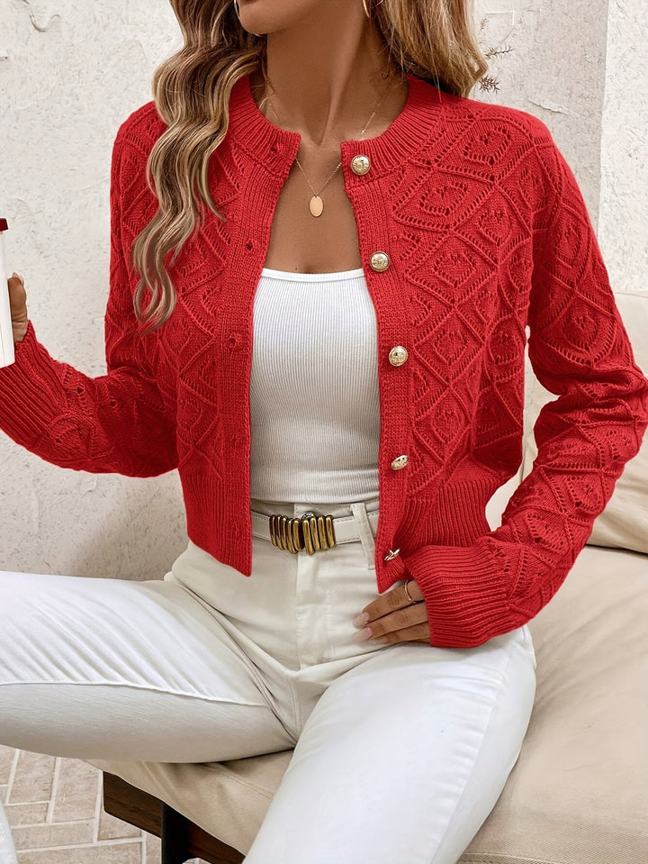 Della | Texturerad Knapp-Front Kofta