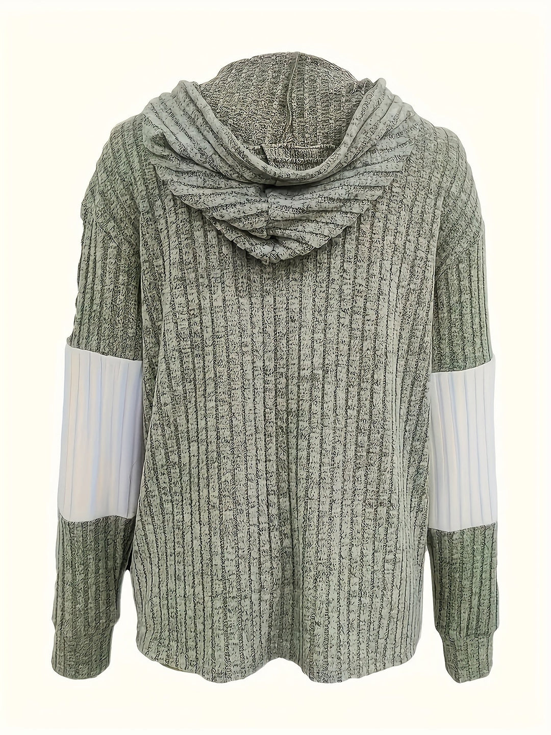 Cecilia | Texturerad Färgblock Hoodie-jacka