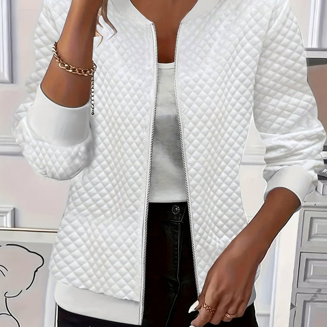 Carolyn | Kviltad Textur Baseballjacka