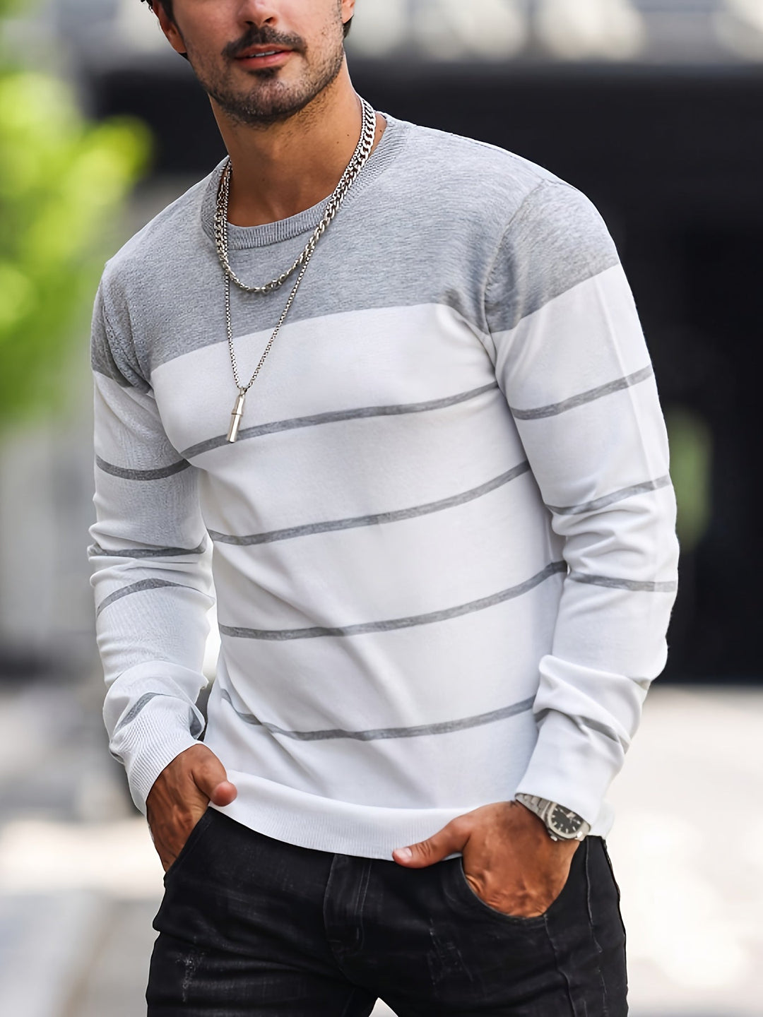 Henry | Randig Crew Neck Tröja