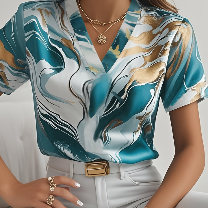 Joanna | Konstfull swirl-mönstrad blus