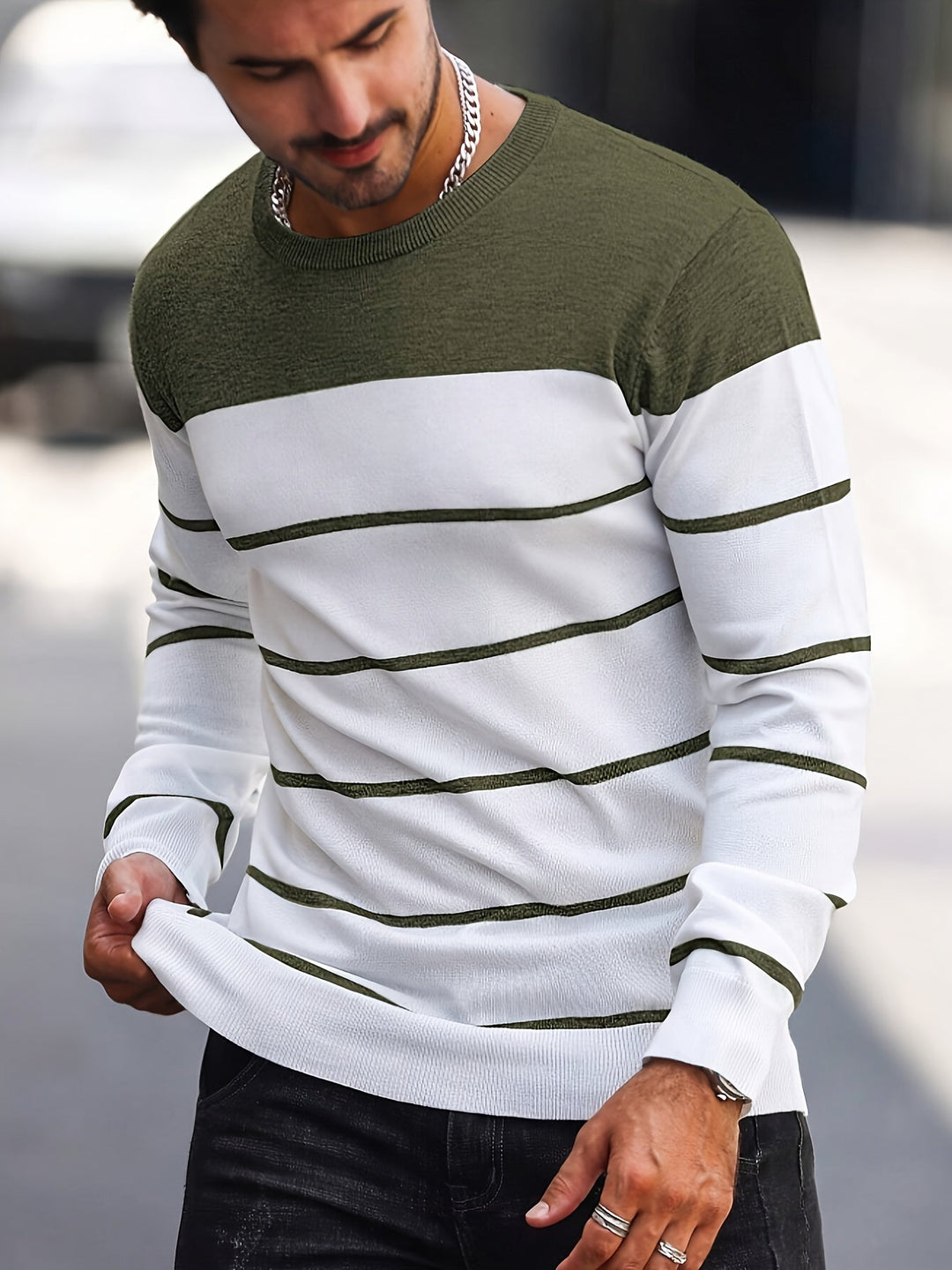 Henry | Randig Crew Neck Tröja